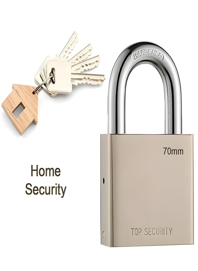 Oblivion Lock for Home 70mm - Multipurpose Solid 3 Keys Padlock - Hardened Shackle and Waterproof Heavy Duty Security Lock for Main Door, Gate, Dormitory, Shops, Offices and Shutters (Pack of 1) - Image 3